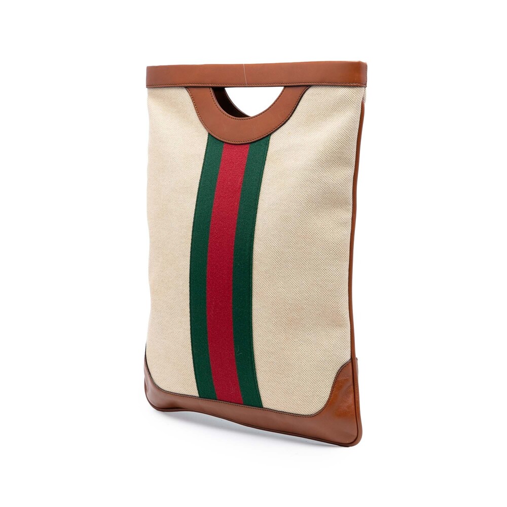 Pre-Loved Gucci Canvas Web Satchel - Picture 2 of 8